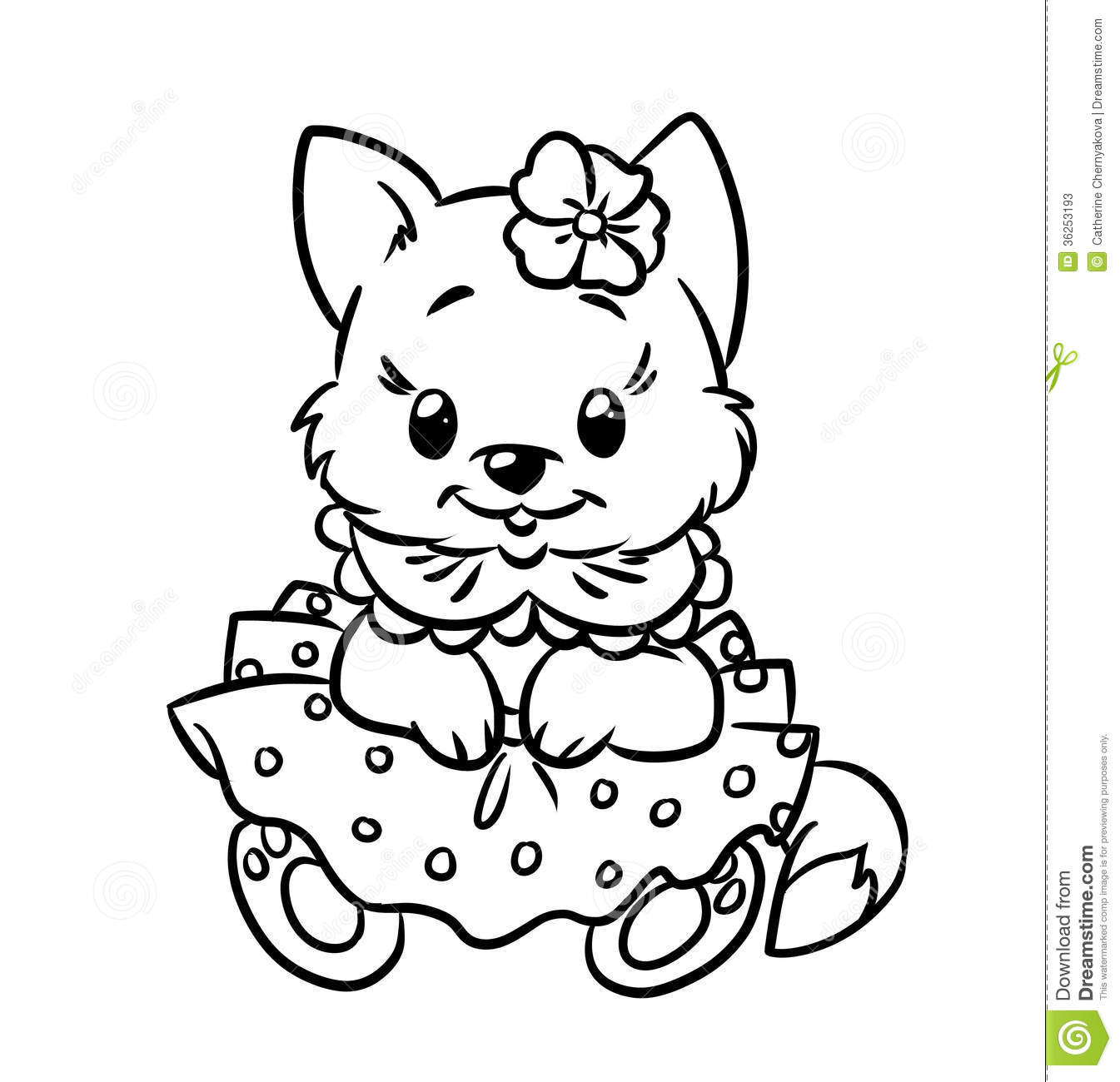 Coloring Book Page
 Baby kitten coloring pages stock illustration Image of