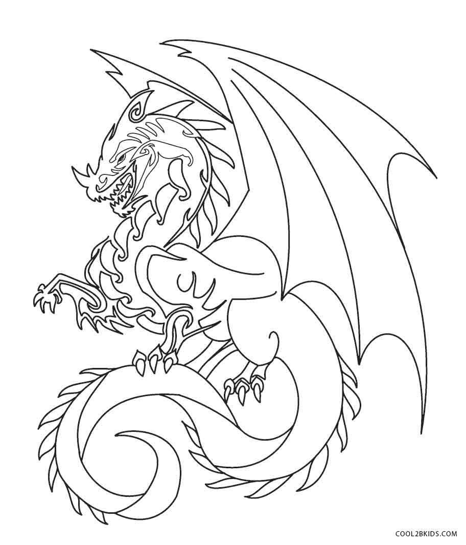 Coloring Book Pages Dragons
 Printable Dragon Coloring Pages For Kids