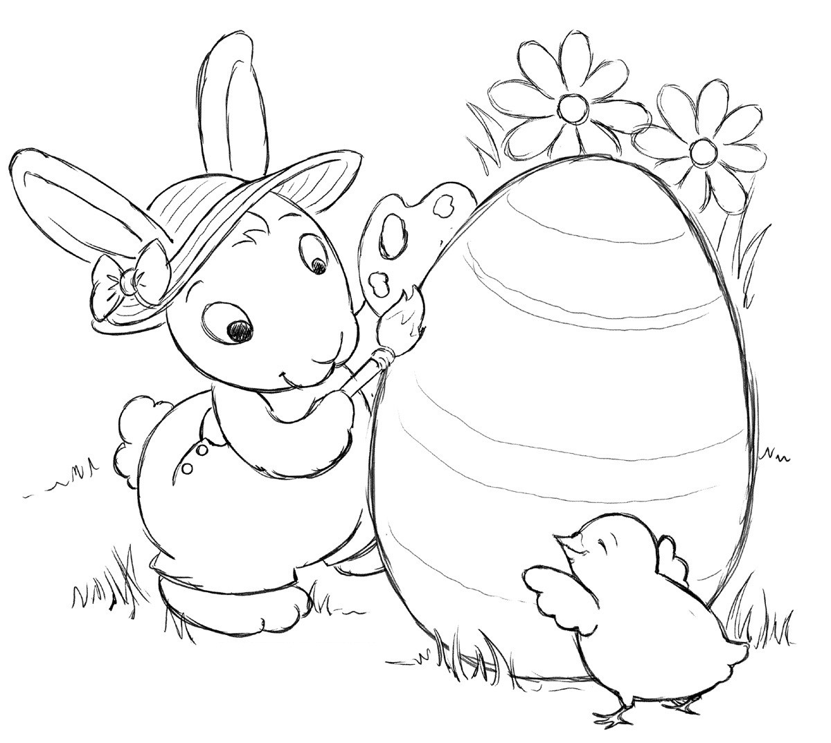 Coloring Book Pages Easter
 Free Printable Easter Bunny Coloring Pages For Kids