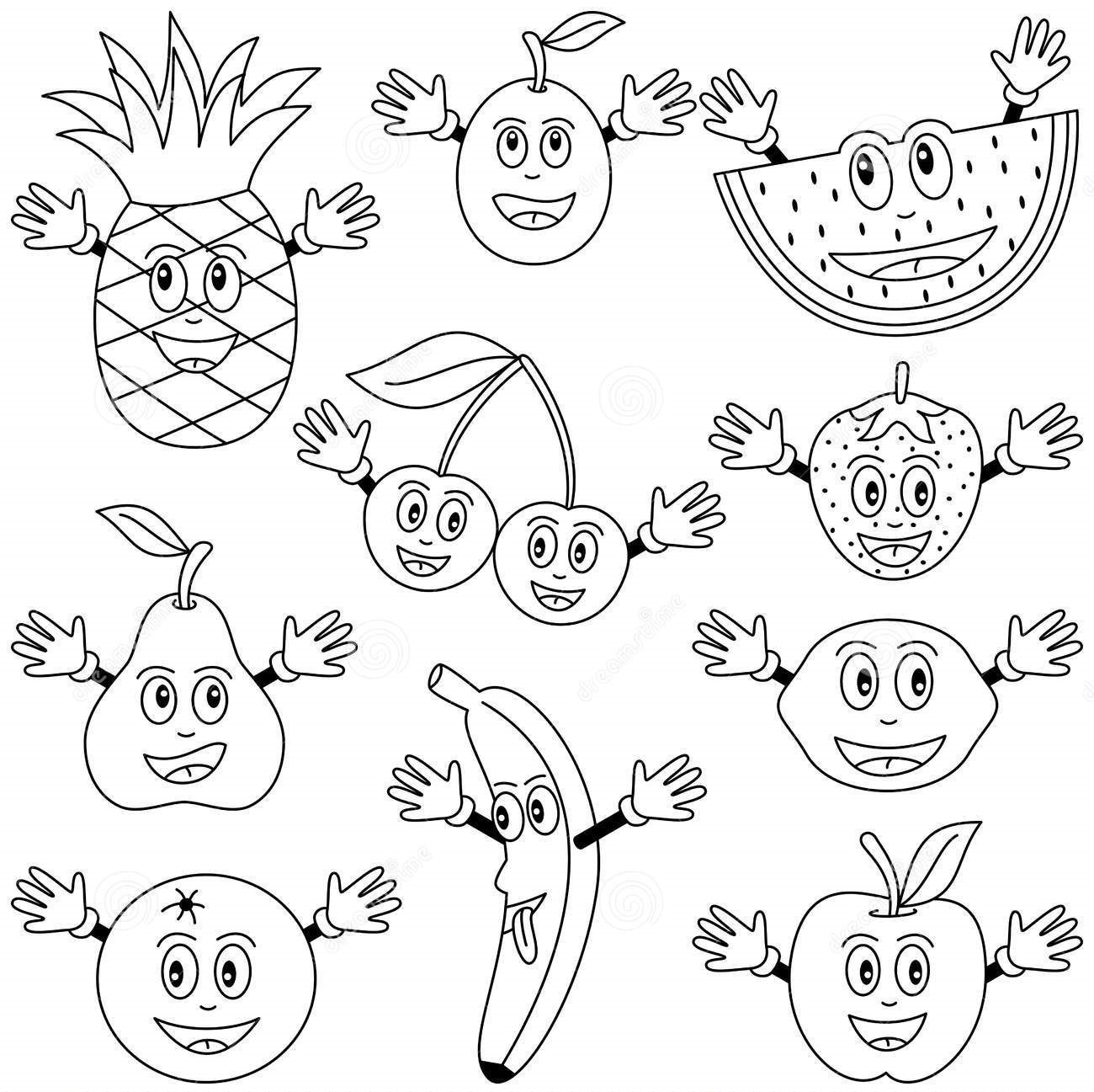 Coloring Book Pages Fruit
 Fruits & Ve ables
