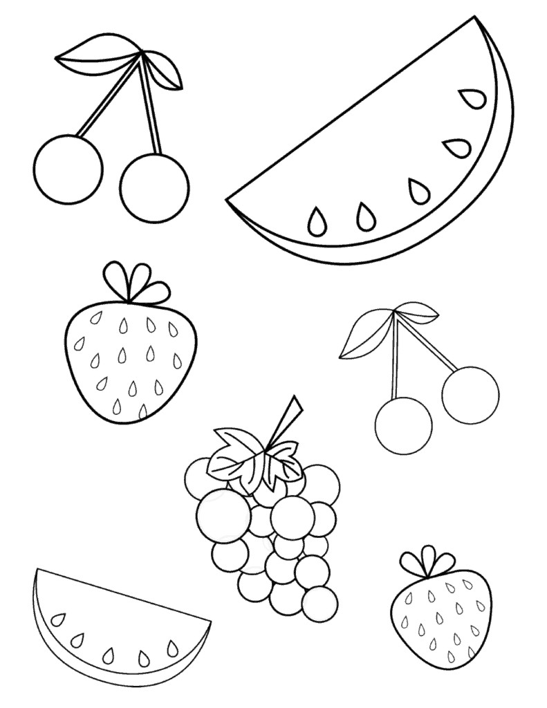 Coloring Book Pages Fruit
 FREE Summer Fruits Coloring Page PDF for Toddlers