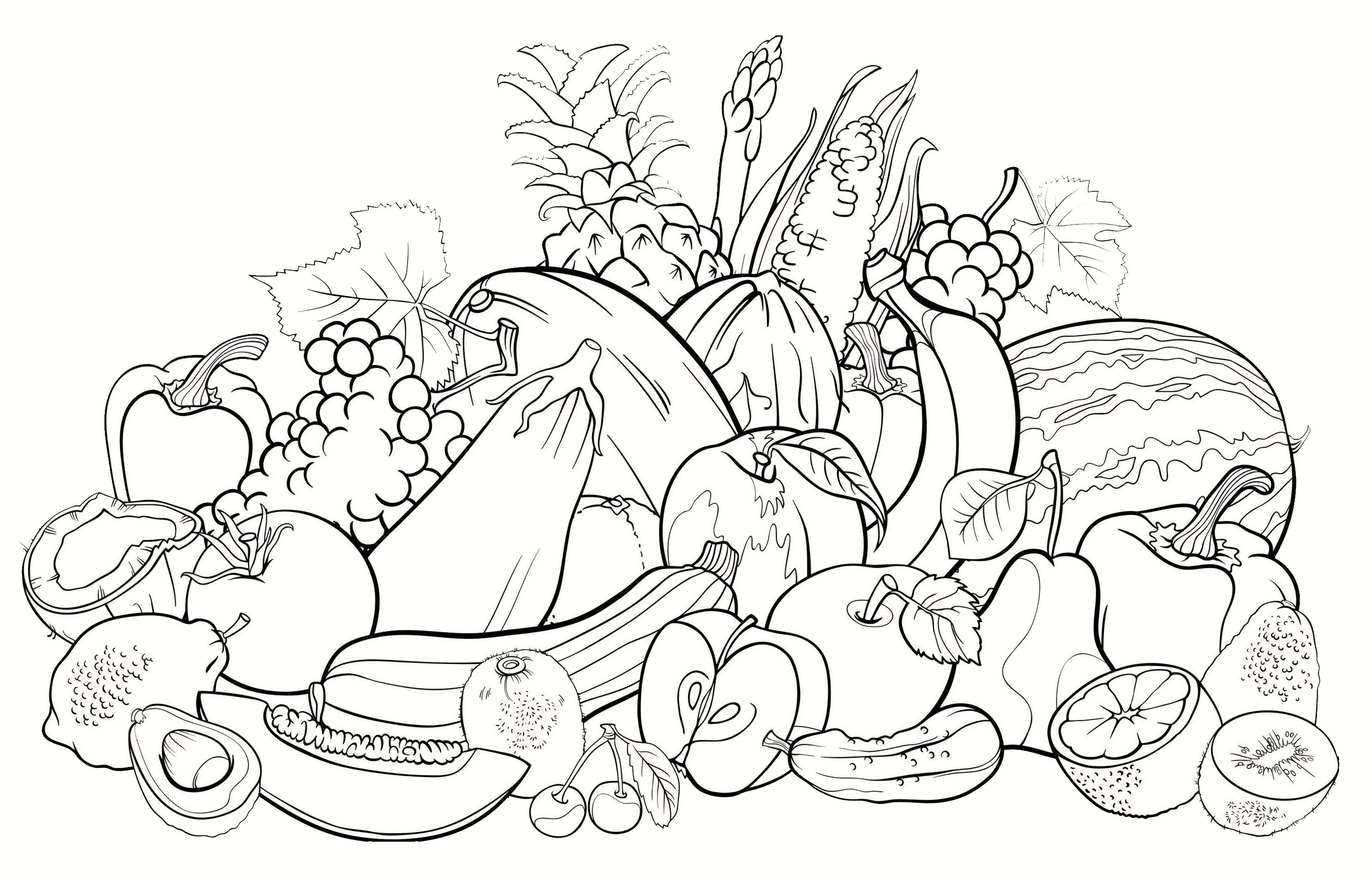 Coloring Book Pages Fruit
 all fruits coloring pages