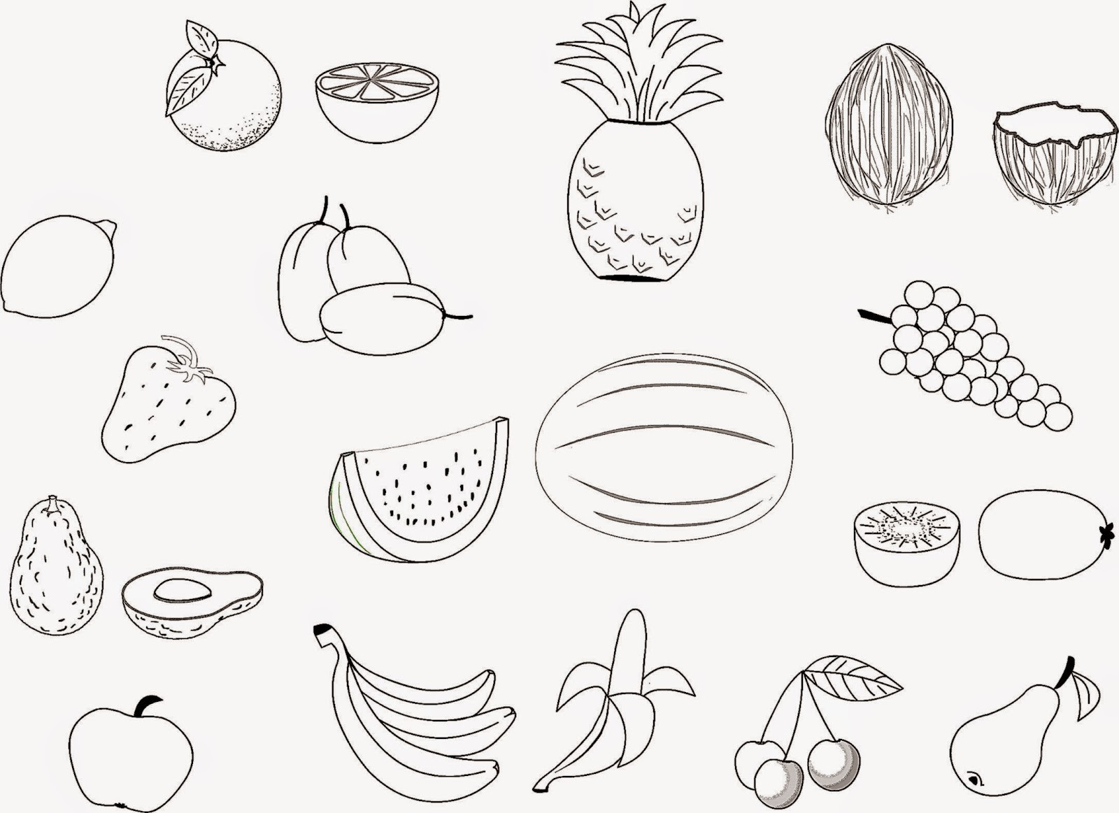 Coloring Book Pages Fruit
 Coloring Fruit