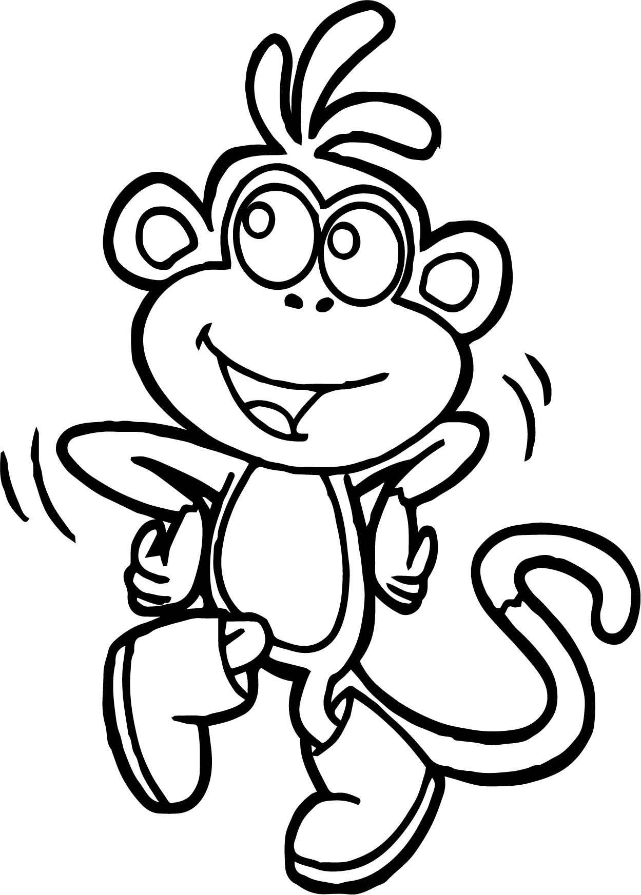 Coloring Book Pages Monkey
 Dora Monkey Coloring Page