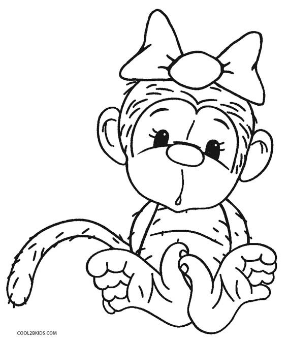 Coloring Book Pages Monkey
 Free Printable Monkey Coloring Pages for Kids