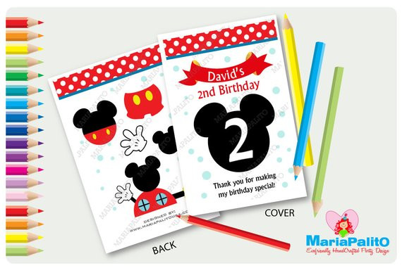 Coloring Book Party Favors
 6 Mickey Mouse Coloring Books Personalized Coloring Books