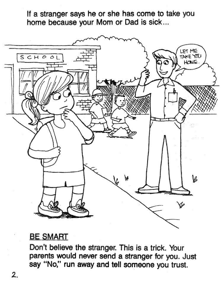 Coloring Books For Toddlers At Home
 stranger safety coloring page