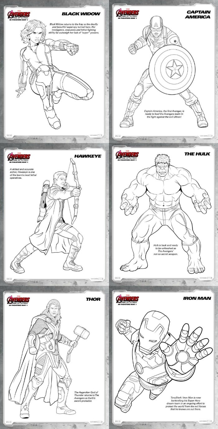 Coloring Pages Avengers
 Avengers Age of Ultron Review and Free Printables