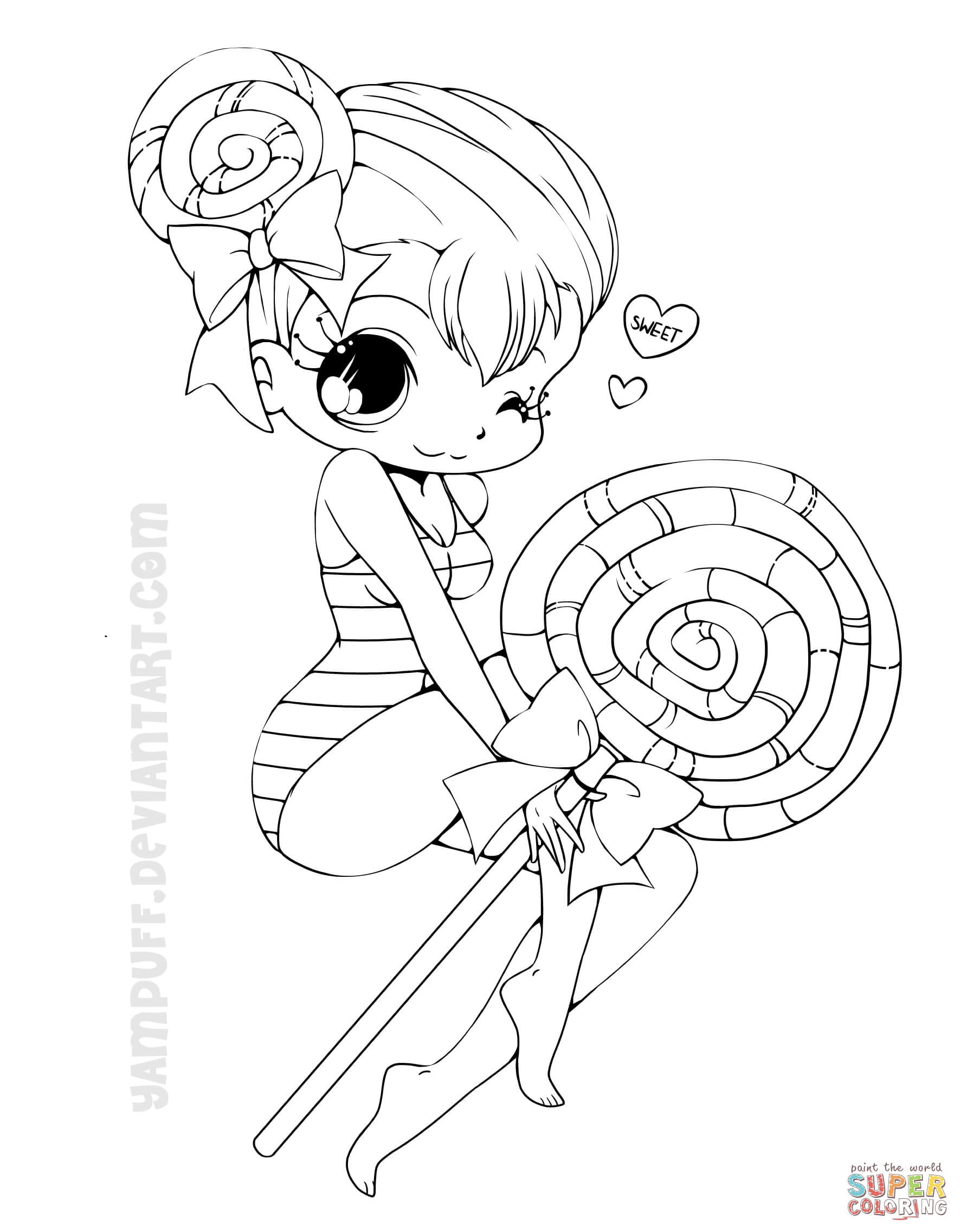 Coloring Pages Chibi
 Chibi Lollipop Girl coloring page