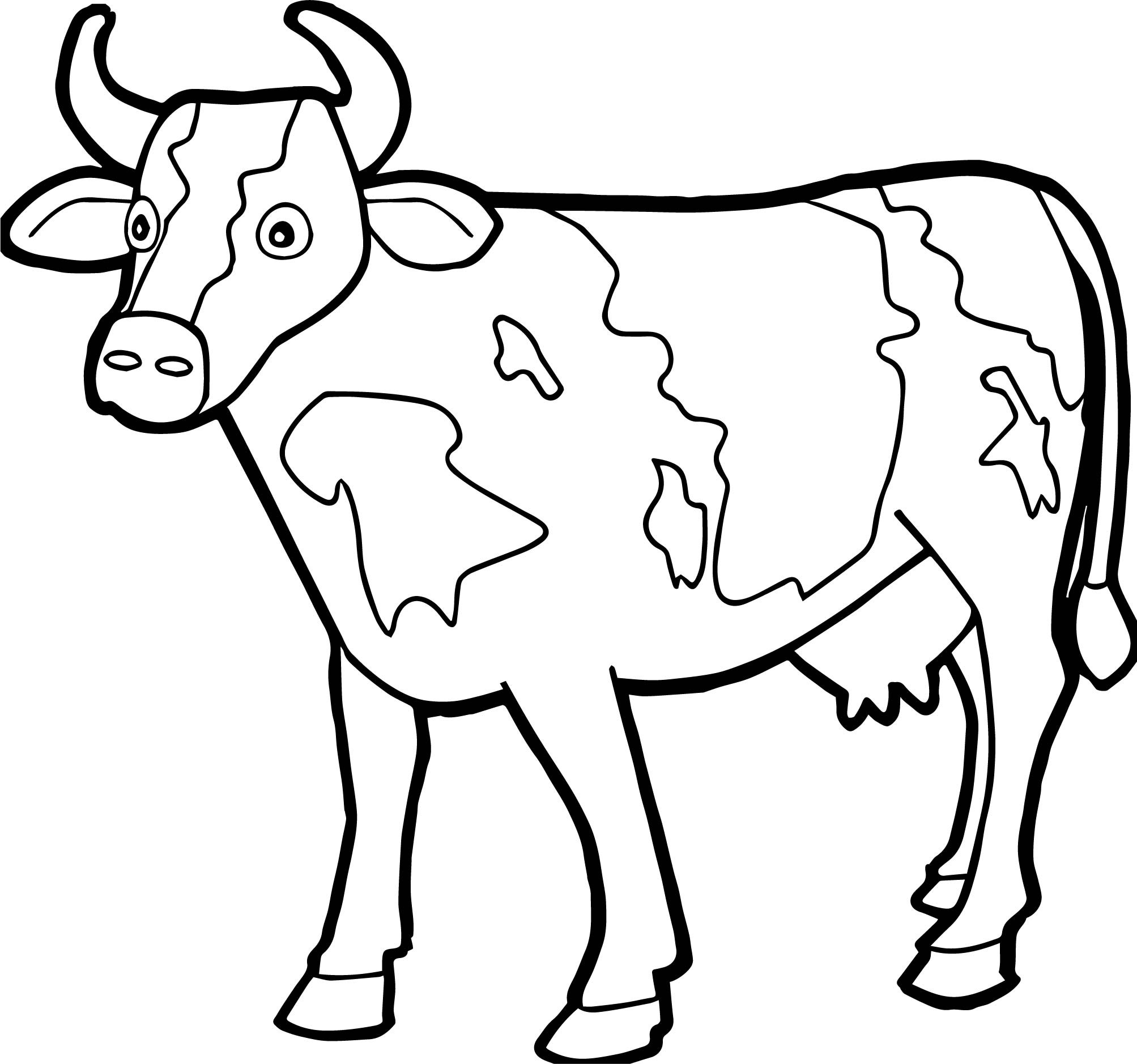 Coloring Pages Cow
 Farm Animal Staying Cow Coloring Page