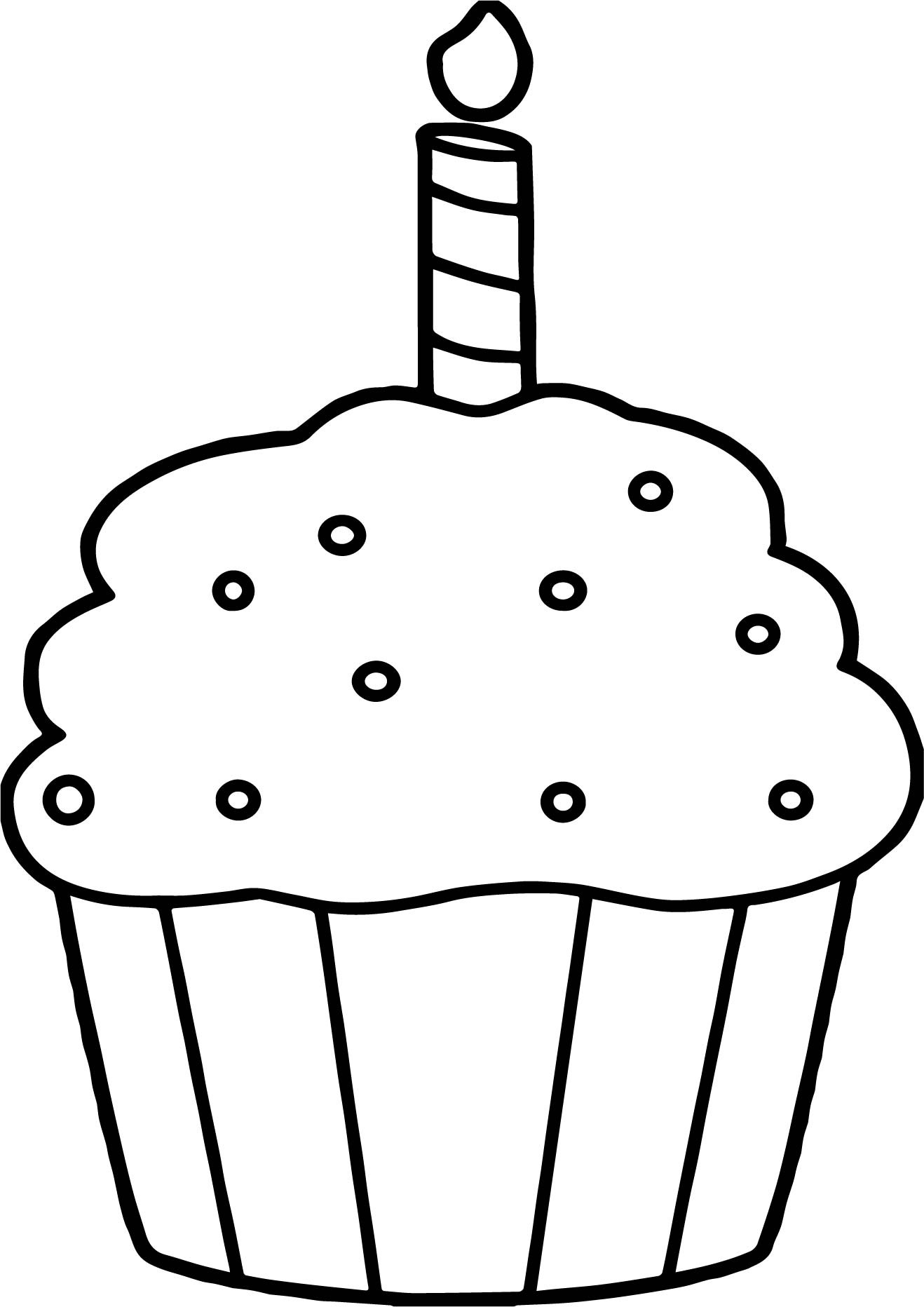 Coloring Pages Cupcake
 Birthday Cupcake Coloring Page