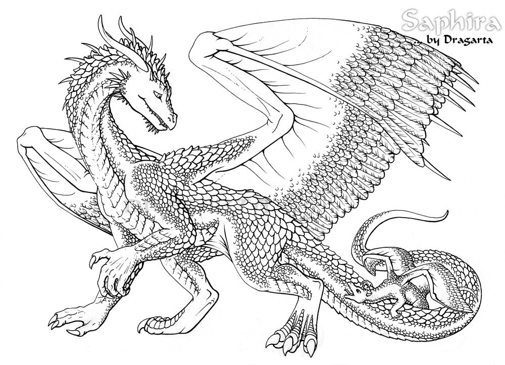 Coloring Pages Dragon
 Awesome Coloring Dragons The Art Jinni