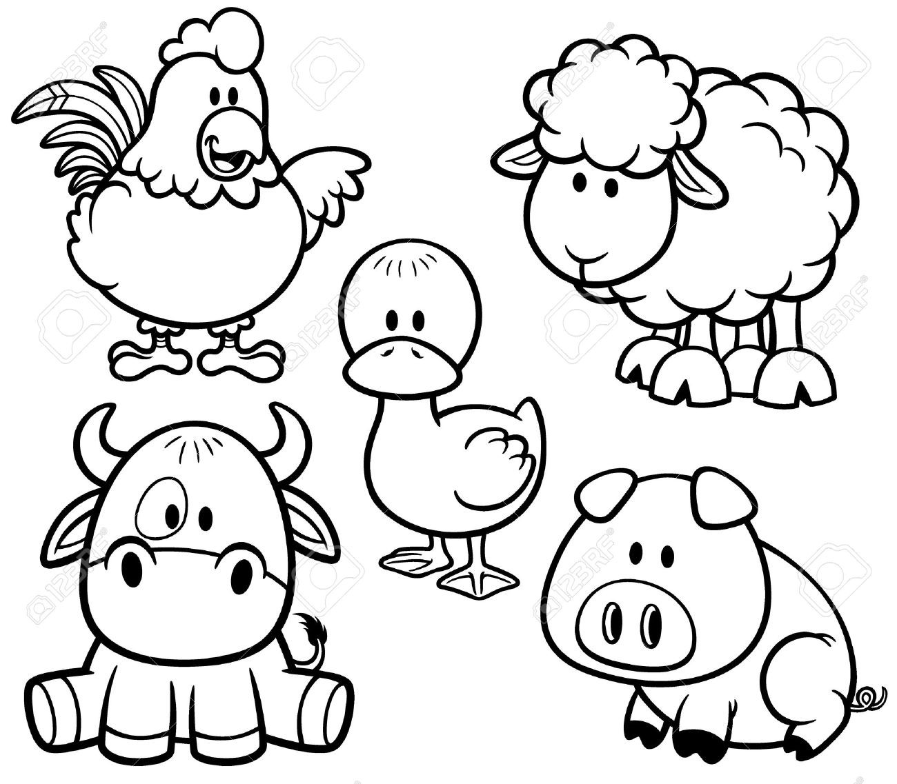 Coloring Pages Farm Animals
 Cute Baby Farm Animal Coloring Pages Best Coloring Pages