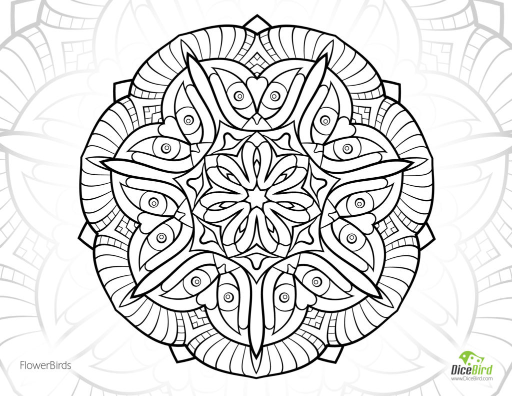 Coloring Pages For Adults Abstract Flowers
 Coloring Pages Flower Birds Free Coloring Book Pages
