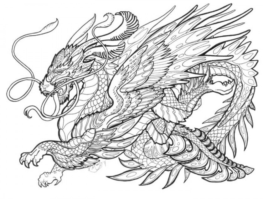 Coloring Pages For Adults Dragon
 Get This Dragon Coloring Pages for Adults Free Printable
