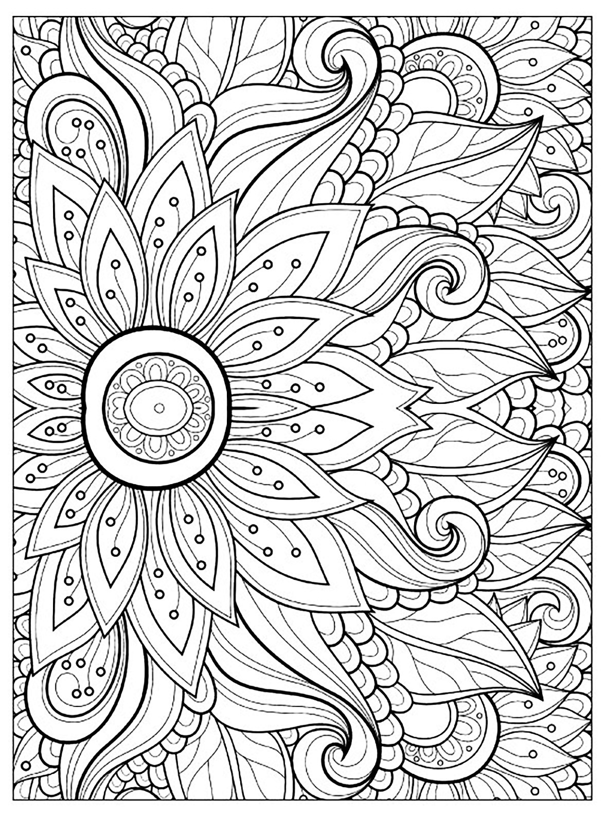 Best ideas about Coloring Pages For Adults Flowers
. Save or Pin Flower with many petals Flowers Adult Coloring Pages Now.