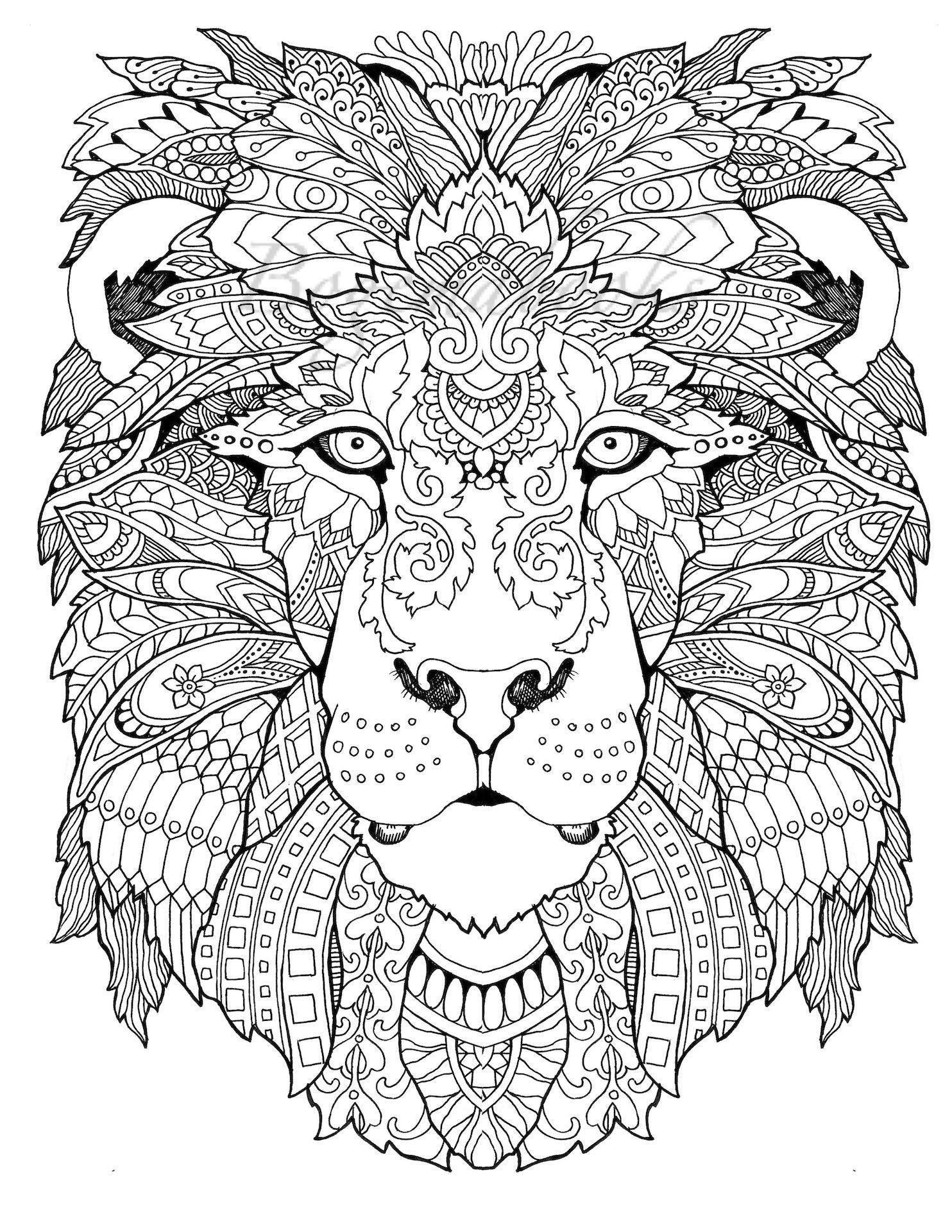 Coloring Pages For Adults Printable Animals
 Awesome Animals Adult Coloring Book Coloring pages PDF