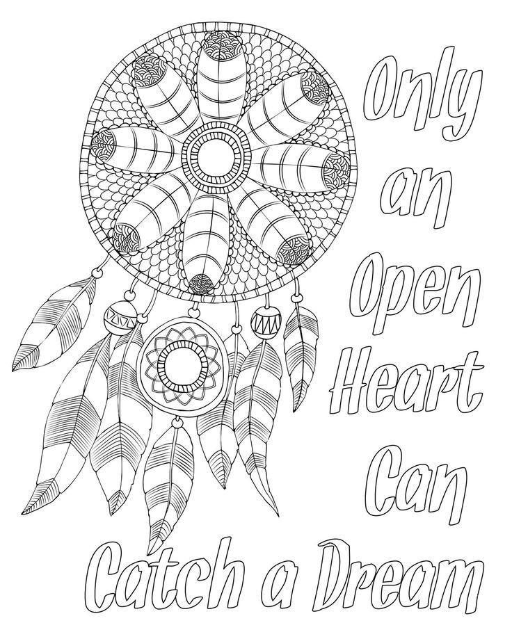 Coloring Pages For Adults Quotes
 Free adult coloring page Dream catcher with quote