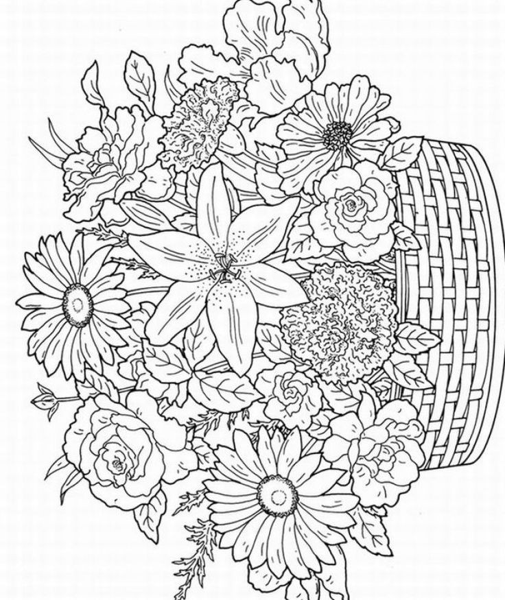 Coloring Pages For Adults To Print Flowers
 17 Best images about Adult Coloring Pages Art Therapy on