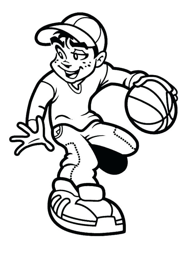 Coloring Pages For Boys Basketball
 Basketball Players Drawing at GetDrawings