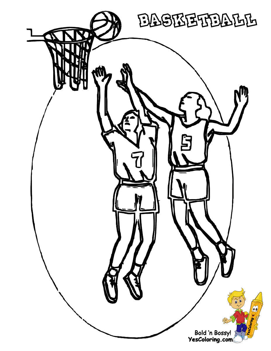 Coloring Pages For Boys Basketball
 Brawny Basketball Coloring YesColoring Free NBA