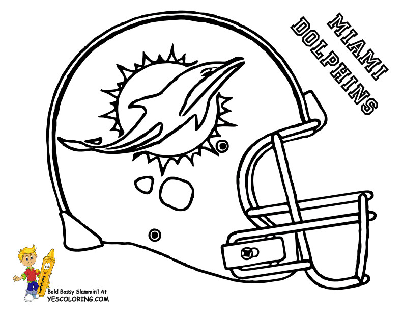Coloring Pages For Boys Bears Football
 Miami Dolphins Free Colouring Pages