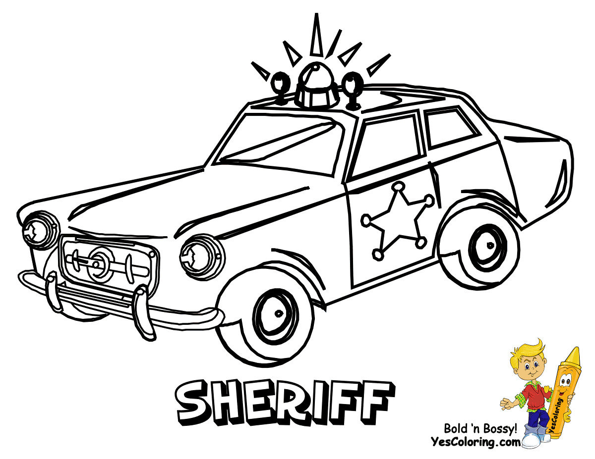 Coloring Pages For Boys Cars Truck
 Service Transportation Coloring Police Cars