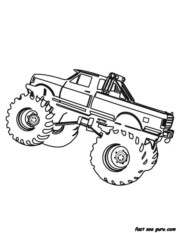 Coloring Pages For Boys Cars Truck
 Printable Monster Truck coloring page for boy Printable