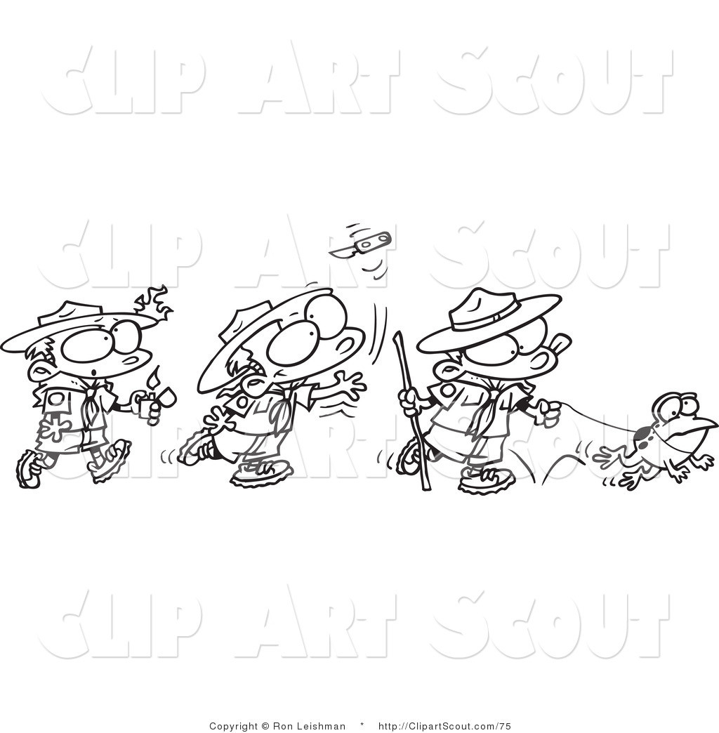 Coloring Pages For Boys Designed
 Royalty Free Black and White Stock Scout Designs