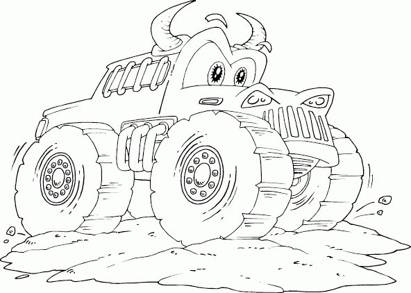 Coloring Pages For Boys Of Monster Jam
 Coloriage Monster Truck en ligne dessin gratuit à imprimer