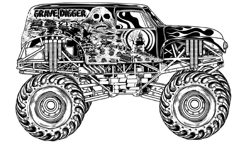 Coloring Pages For Boys Of Monster Jam
 Download Grave Digger Monster Truck Coloring Pages