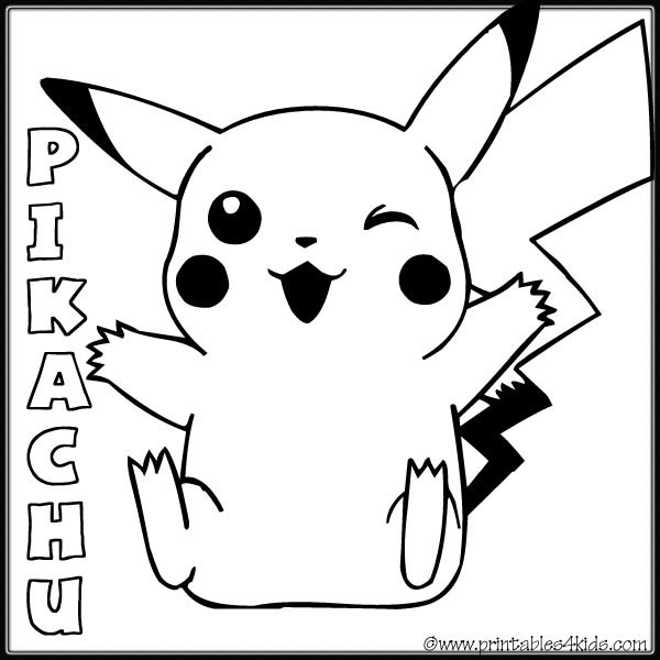 Coloring Pages For Boys Pikachu
 Coloriage Pokémon Pikachu mignon pour enfant