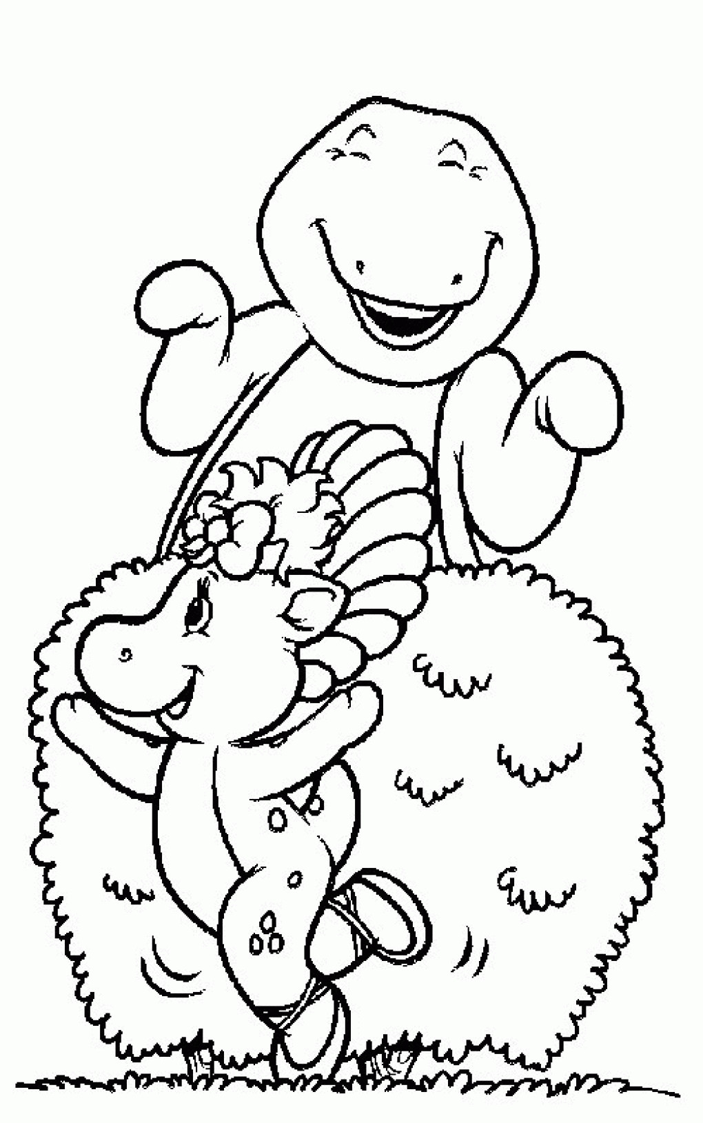 Coloring Pages For
 Free Printable Barney Coloring Pages For Kids