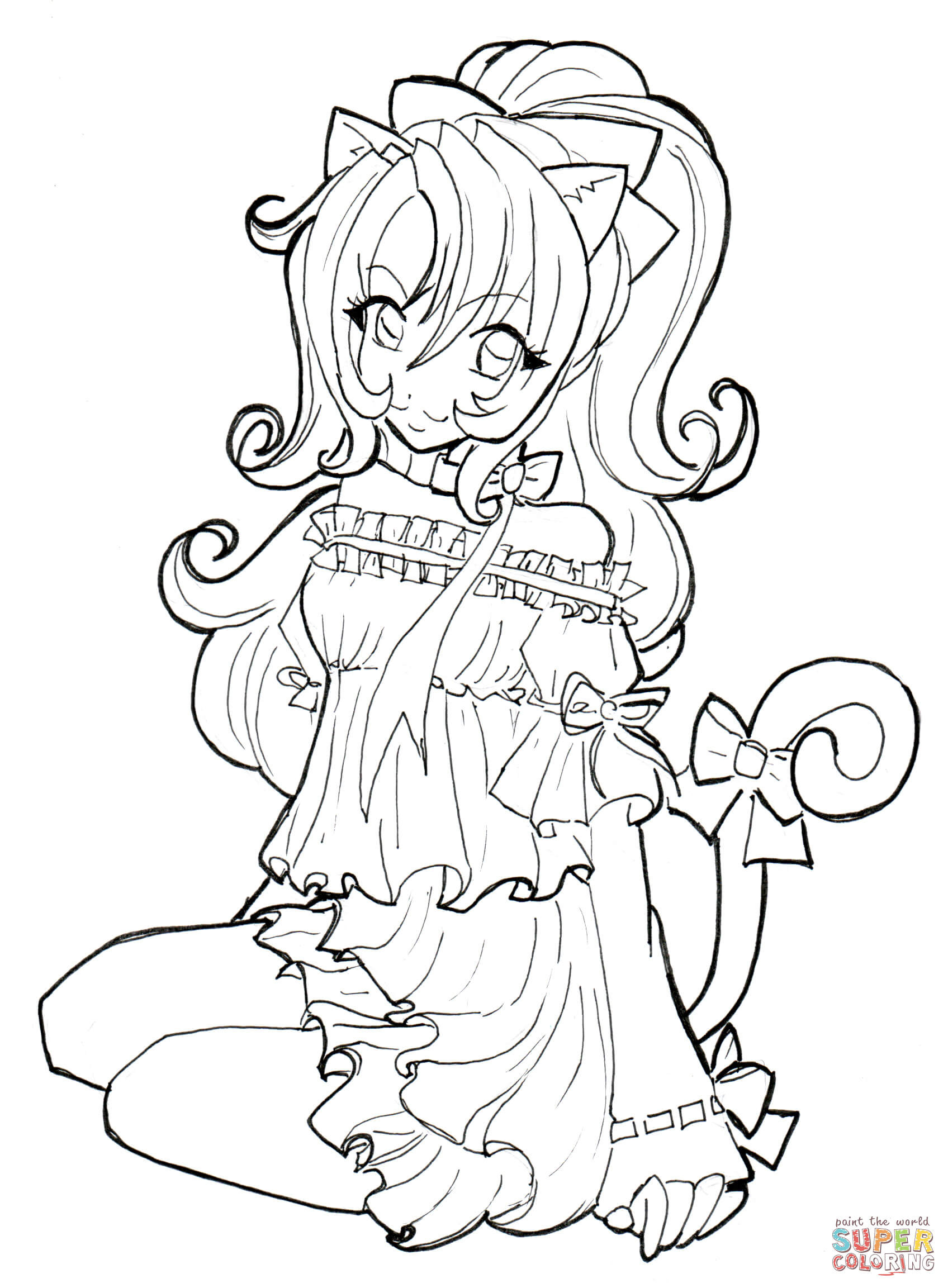 Coloring Pages For Girls 11 And Up Anime Griffens
 anime cat girl coloring pages