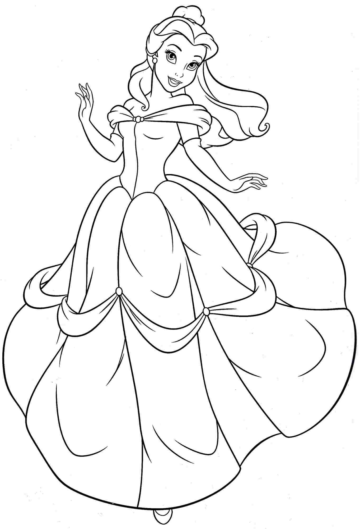 Best ideas about Coloring Pages For Girls Disney
. Save or Pin Disney Princess Belle Coloring Pages For Girls Now.