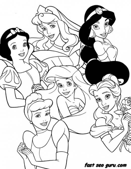 Best ideas about Coloring Pages For Girls Disney
. Save or Pin Printable Beautiful Disney princesses coloring pages for Now.