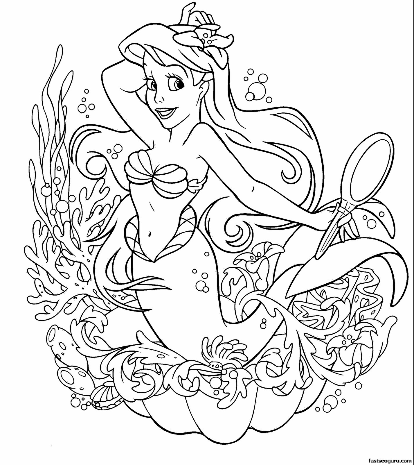 Best ideas about Coloring Pages For Girls Disney
. Save or Pin Printable disney ariel little mermaid coloring page Now.