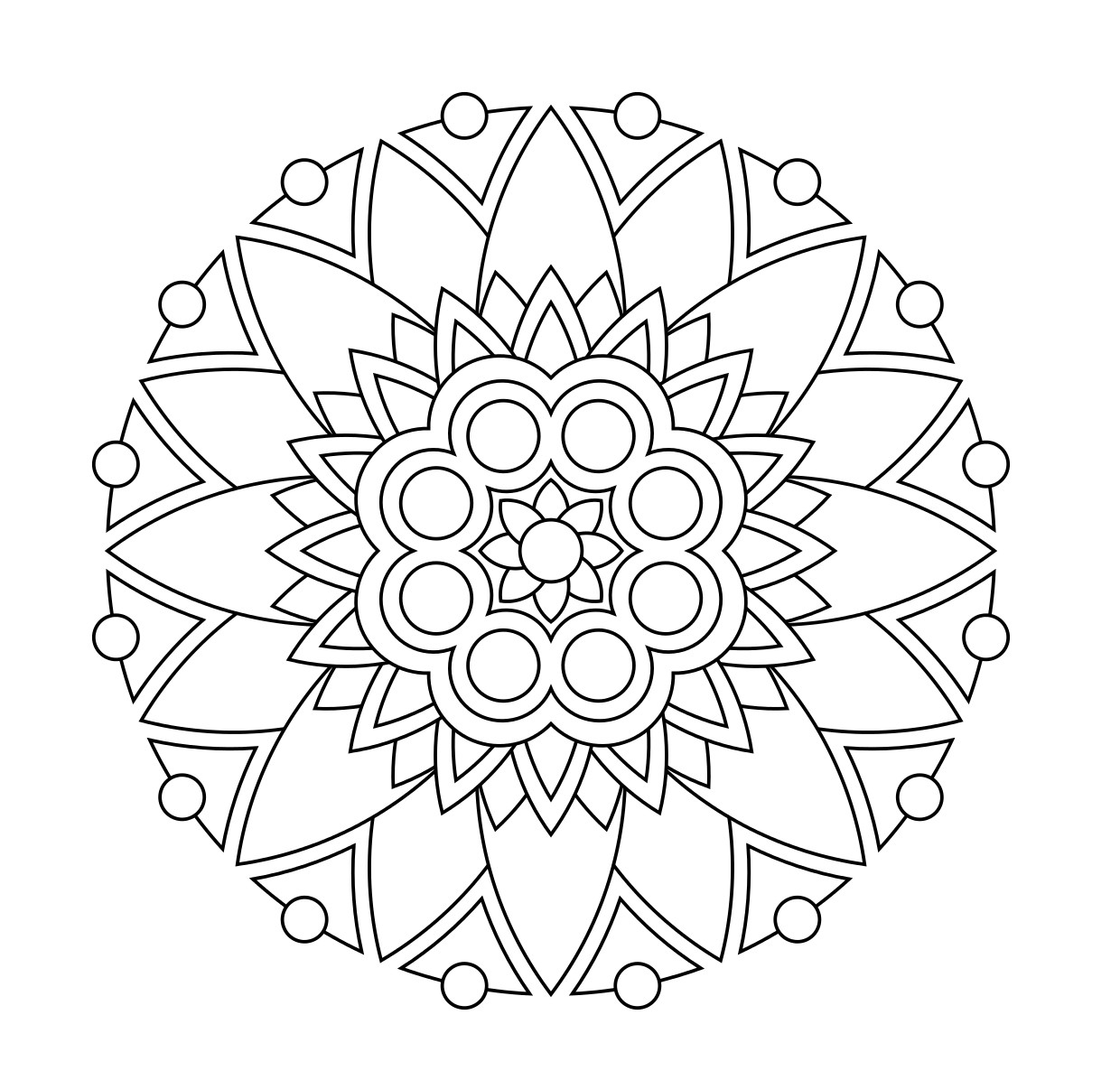 Coloring Pages For Girls Flower Mandala
 Mandalas Meditation Coloring Easy Flower Mandala Coloring