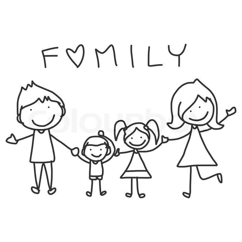 Best ideas about Coloring Pages For Girls From I Love My Family
. Save or Pin Hand Zeichnung glückliche Familie Now.