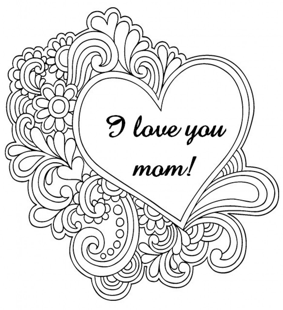 Coloring Pages For Girls I Love You Mom
 I Love You Coloring Pages coloringsuite