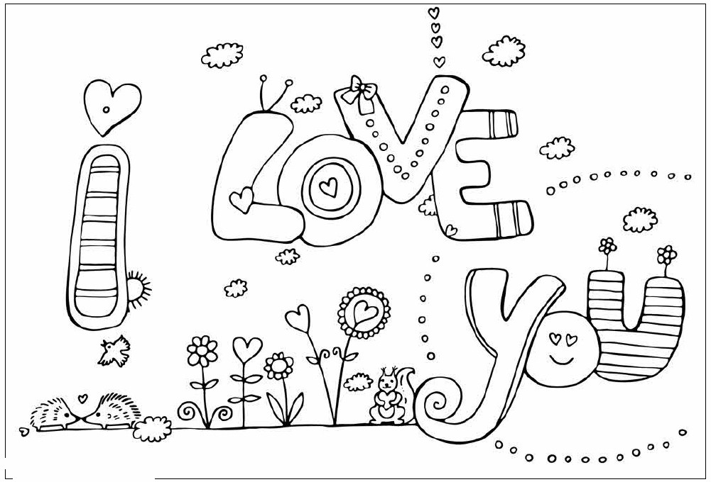 Coloring Pages For Girls I Love You Mom
 I Love You Valentines Coloring Pages