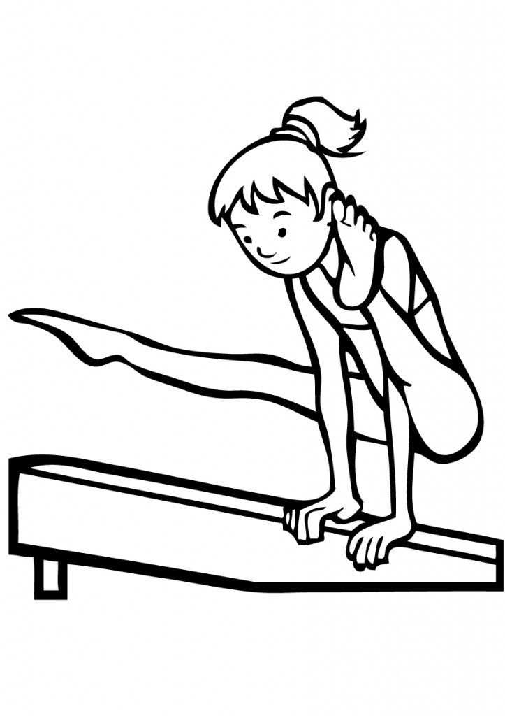 Coloring Pages For Girls Intermidiet
 girl gymnastics clipart color pages Clipground