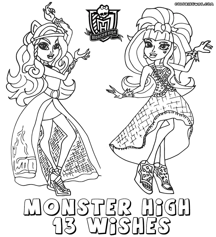 Coloring Pages For Girls Monster High Printable
 Monster High 13 Wishes Coloring Pages