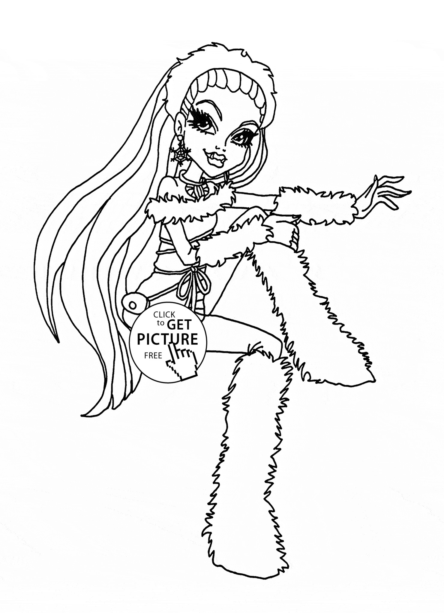 Coloring Pages For Girls Monster High Printable
 Abbey Monster High coloring page for girls for kids