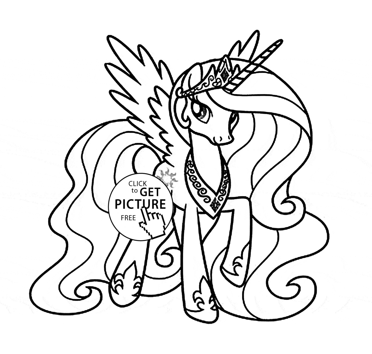 Coloring Pages For Girls Princess Celestia
 Princess Celestia My little pony coloring page for kids