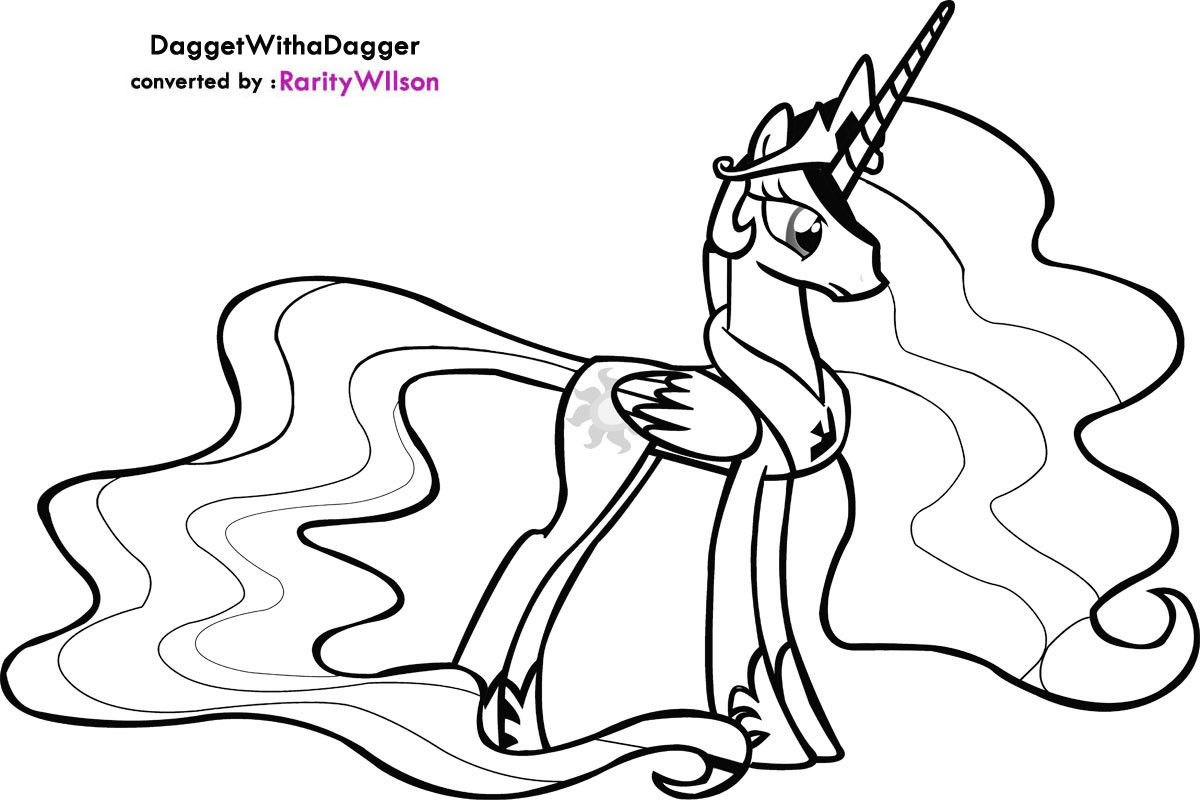 Coloring Pages For Girls Princess Celestia
 My Little Pony Princess Celestia Coloring Pages