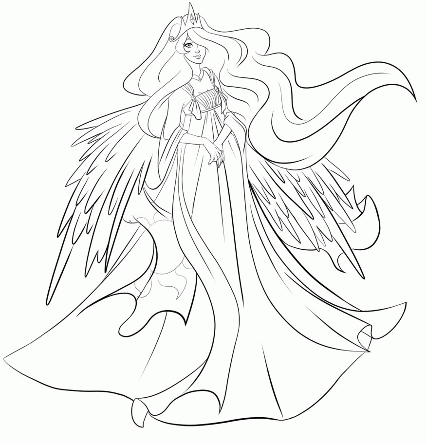 Coloring Pages For Girls Princess Celestia
 Princess Celestia Coloring Page AZ Coloring Pages