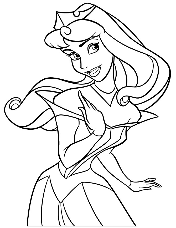 Coloring Pages For Girls Princess
 Beautiful Princess Aurora For Girls Coloring Page