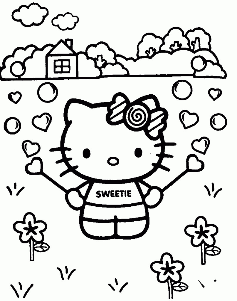 Coloring Pages For Kids Hello Kitty
 Free Printable Hello Kitty Coloring Pages For Kids