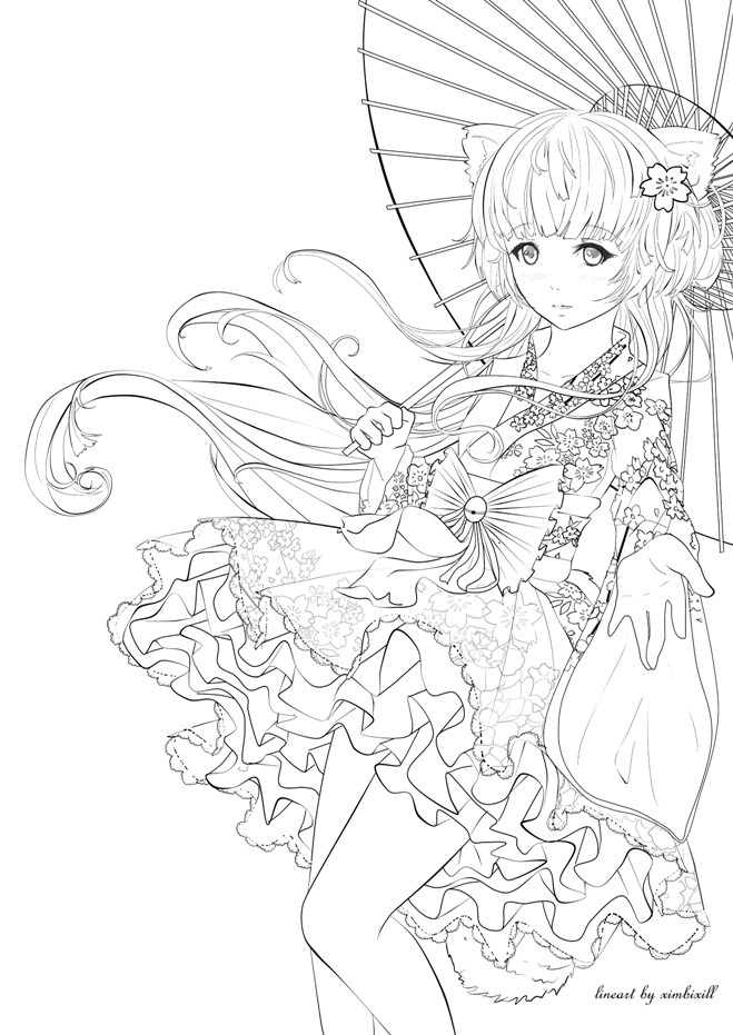 Coloring Pages For Teens Anime Printable
 Color me by ximbixill on DeviantArt